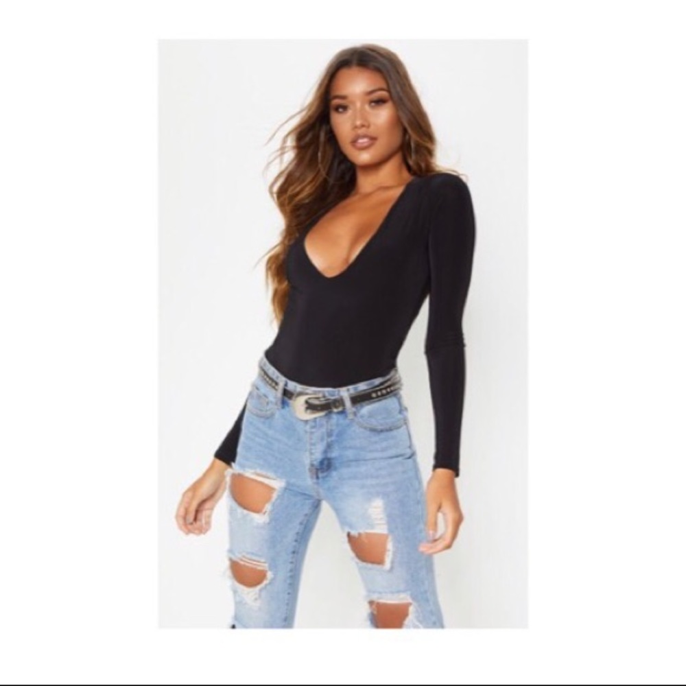 PrettyLittleThing Black Bodysuit